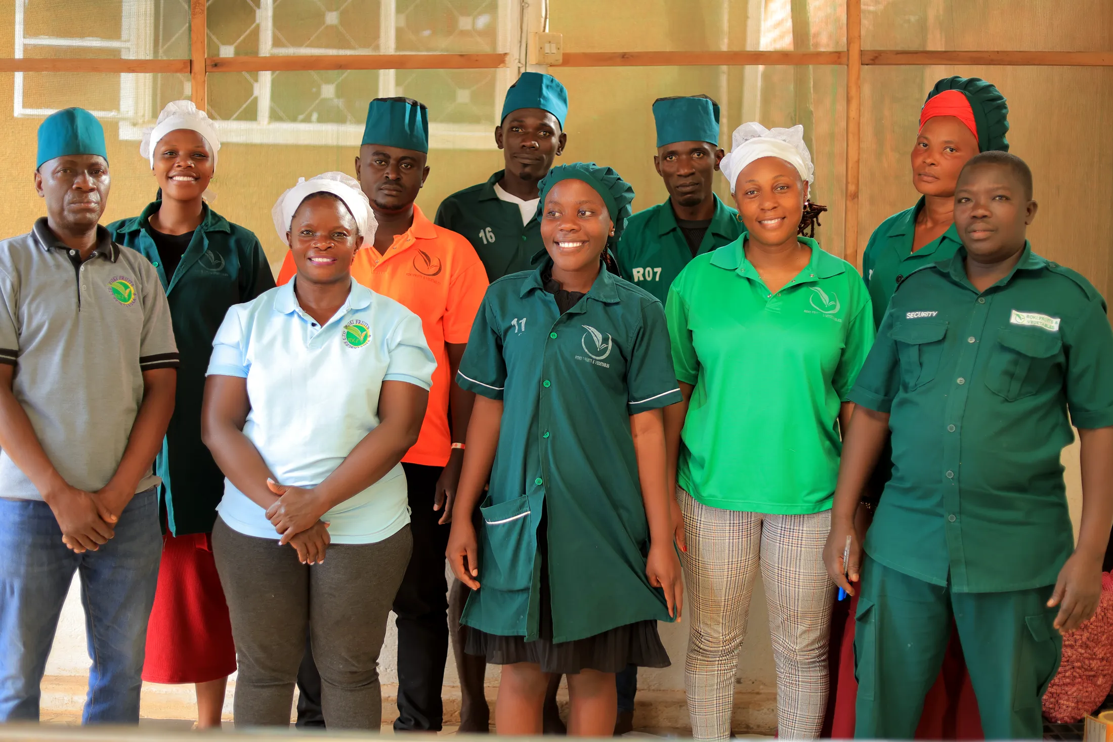 The Roki export crew inside the Najjanankumbi processing facility