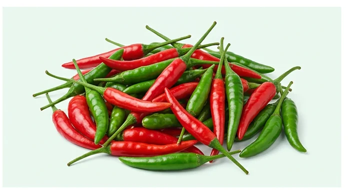 Representative product image of red and green chilli peppers