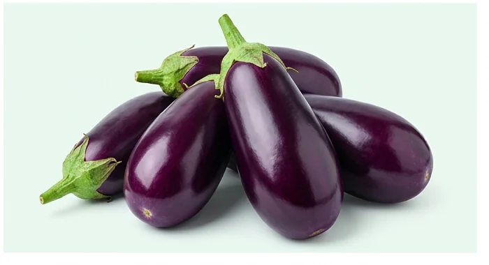 Representative product image of glossy purple eggplants