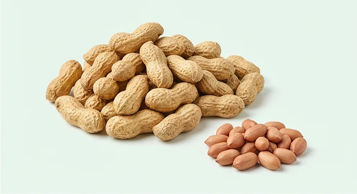 Representative product image of groundnuts in shells and shelled peanuts