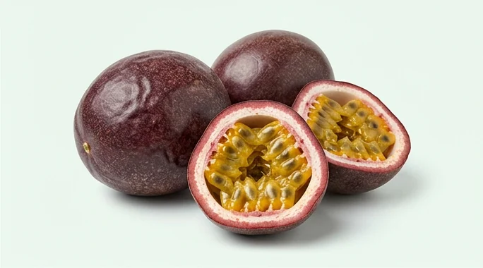 Representative product image of whole and halved passion fruits